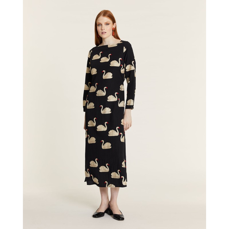 VESTIDO cisnes midi