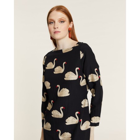 VESTIDO cisnes midi