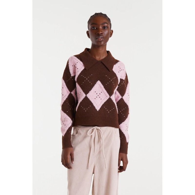 JERSEY rombos marrón