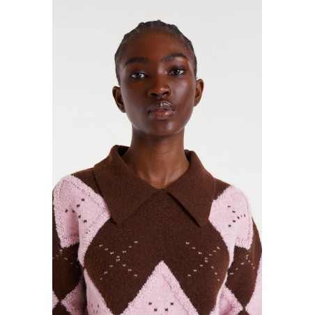 JERSEY rombos marrón