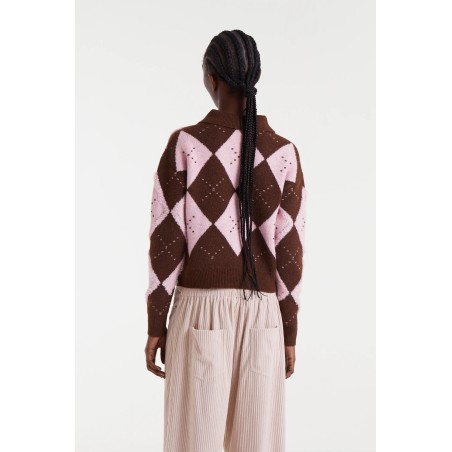 JERSEY rombos marrón