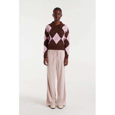 JERSEY rombos marrón