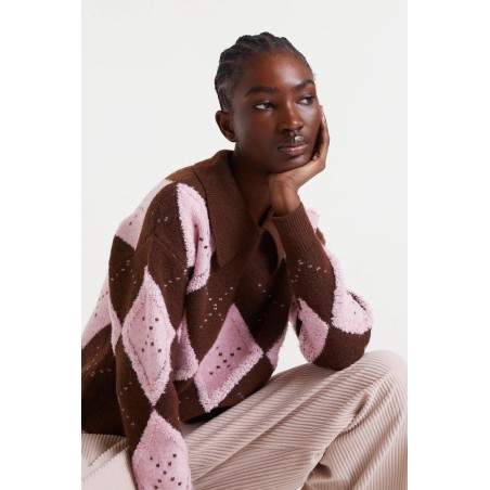 JERSEY rombos marrón