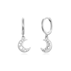 PENDIENTES luna plata
