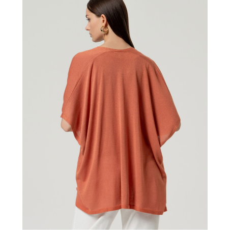 PONCHO Lurex teja