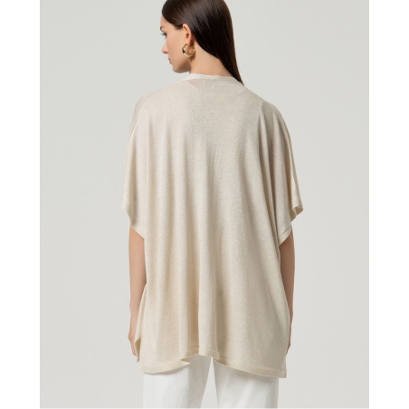 PONCHO Lurex beig