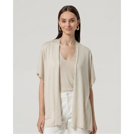 PONCHO Lurex beig