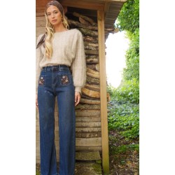 JEANS Fleurs azul