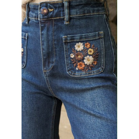 JEANS Fleurs azul