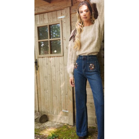 JEANS Fleurs azul